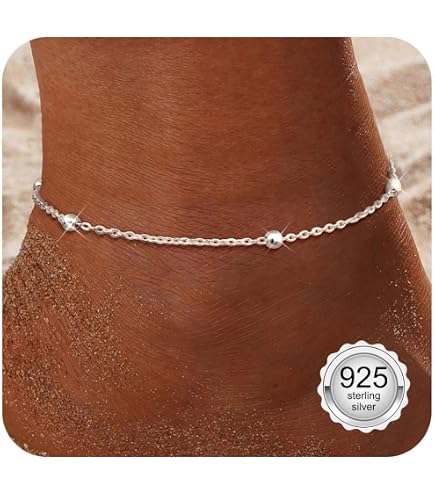 Dreamtimes Cavigliere a fiore di margherita per donne Cavigliera a foglia Dainty Beach Cavigliera Gioielli in acciaio inox Catena a piede regolabile (Argento-Foglia
