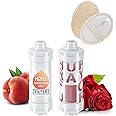 Aohellfe Shower Filter, Hard Water Shower Filter, Removes Rust and Chlorine,Aromatherapy Softener Water Purifier, Shower Set of 3 (Rose + Peach Fragrance+ Loofah).