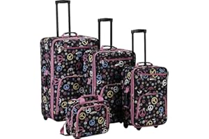 Rockland Luggage 4 Piece Luggage Set, Peace, One Size