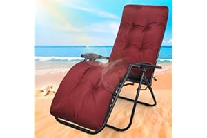 CUSHSUNR Thick Sun Lounger Cushions Only, Waterproof& UV Protection Sunlounger Replacement Cushion for Outdoor Furniture,Sunbed Garden Rocking Recliner Chair Cushion Seat Pad for Beach Porch Patio,170*53*10cm