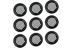 Qrity 10 szt Kratka wentylacyjna ze stali nierdzewnej, 25 mm, okrągła siatka, czarna okrągła kratka wentylacyjna, osłona kratki, osłona kratki, wentylacja szafki