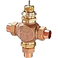 Johnson Controls VG7882ET Series VG7000 Bronze Globe Valve, Three-Way Mixing, Brass Trim, Union Sweat End Connection, 1/2" Valve Size, 1.8 Cv