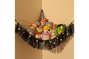 VISATOR Spielzeug Aufbewahrung Kuscheltier Aufbewahrung Netz Hängend Spielzeug Organizer Kinderzimmer Stofftier Aufbewahrung Spielzeug Hängematte für Kuscheltiere Teddy Eckspielzeug Netz für Schlafzimmer