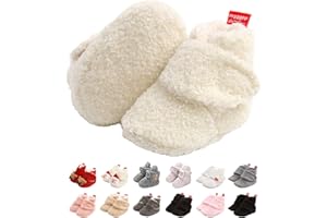 EDOTON Infant Boys Girls Warm Booties Winter White Cute Soft Cotton Unisex Baby Shoes First Birthday
