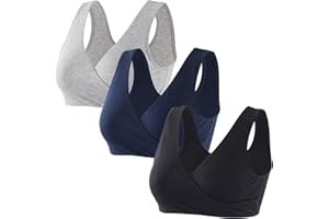 ZUMIY Reggiseno Allattamento, Reggiseno Senza Ferretto e Senza Cuciture, Cotton Reggiseno per Gravidanza e Allattamento, Comodo Reggiseno Senza Fili per Il Sonno Notturno