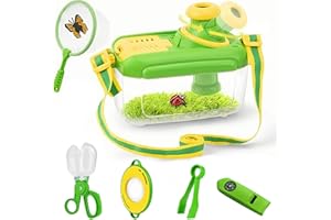 COULD SPARK Kids Insect Catching Kit with Whistle, Outdoor Exploration Toy Set for Boys & Girls, Bug Observation Container with Magnifying Glass, Science Educational Toys for Children