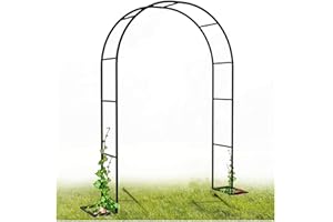 Vetris Torbogen Metall Stabil Rosenbogen Verzinkt massiv Rankenbogen Rundbogen Rankgitter wetterfest Gartenbogen Rankhilfe für Klettern von Weinreben Schwarz 140x230cm 180x220cm 220x220cm