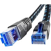 Ercielook Network Cable 1m - Cat8 Network Cable High Speed 40Gbit/s for Indoor/Outdoor Braided Patch Cable with RJ45 Connecto