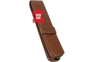 ONLINE Skórzany piórnik, wykonany z prawdziwej skóry, brązowy, na jeden długopis, smukły, elegancki dodatek dla niej i dla niego