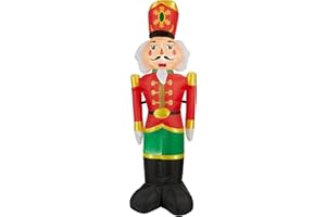 Celebright Cascanueces inflable – Decoración de porche iluminada LED brillante para interiores y exteriores – Piquetas incluidas para uso en el jardín de 120 cm (4 pies)