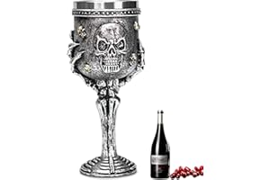 ZONSUSE Gobelet Crâne, Calice Squelette, Gobelet Médiéval,Verre à Vin Skull, Tasse Gothique en Acier Inoxydable, pour Décoration D'horreur Gothique, Accessoire de Fête D'Halloween 180 ml (Crâne)