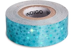 DRUNA Nastro Adesivo Ginnastica Ritmica Stars Indigo 20mm*14m | Nastro Decorativo per Mazze & Cerchi | Personalizza e Proteggi i Tuoi Attrezzi