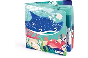 Ludi - Livre De Bain Magique - 12 Animaux Marins Et Coraux - À Décourvrir Au Contact De l'eau - Dès 10 Mois - Découverte, Motricité Fine Et Réflexion - Thème Marin
