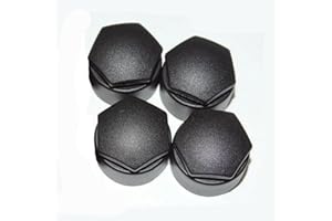 Partsdealers® Locking Wheel Nut Covers for Audi models - Durable Locking Bolt Covers Caps (4x Matt Black, 24mm Locking)