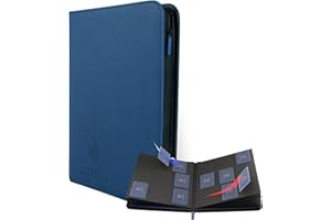 Card Guardian - 9 Pocket Premium Binder with Zipper for 360 cards - side loading pockets for Trading Card Games TCG (Blue)
