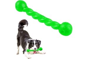 Qianyou Juguete para Perros, No Tóxico Goma Juguete Molar para Perros, Juguete Suave Resistente Mordida Mordedor para Perros Limpiador Bucal, Juguetes Interactivos para Perros Animal, Grande y Verde