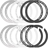 12 st magnetisk trådlös laddning metallring med klistermärke, universell ultratunn skårad och rund alfabetsring konverterings