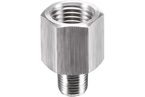 sourcing map Pipe Fitting Reducer Adapter 1/8" NPT Male x 1/4" NPT Female for Water Oil Air Pressure Gauge Temp Sensor, Stainless Steel