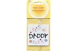 HOORAYUK Best Daddy Ever Message on Hanging Air Freshener - Fun Father's Day/Birthday Gift, Feel Good Unique Gift for Him for Car and Home (1)
