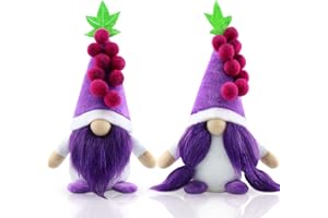 Godeufe 2er Set Traube Wichtel Frühling Dekoration Handgemachte Skandinavisches Tomte Weihnachtsdeko für Party Bauernhaus Home Tischdekoration