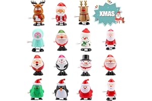 WWmily 15 Pack Christmas Clockwork Toys Assorted Wind Up Toys Assortment Goody Bag Filler Supply Novelty Mini Toys for Kids Xmas Party