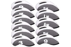 BIG TEETH Golf Iron Club Head Covers Men Set for Right-hand Neoprene Headcovers Protector with Number Tag Gift Fit for Titleist, Ping, Taylormade, Cobra