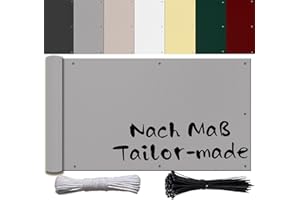 Ufamiluk Brise Vue Gris PES Imperméable avec Oeillets Attaches de câble et Cordons Brise Vue Balcon Exterieur pour Terrasse Jardin Balcon Patio 80 cm de Hauteur 80x450cm