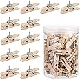 Cork Board Pins 100Pcs Push Pins for Cork Board Wooden DIY Decoration(Wood-Color)