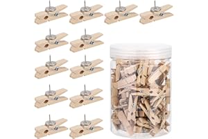 ALLBESTS Cork Board Pins 100Pcs Push Pins for Cork Board Wooden DIY Decoration(Wood-Color)