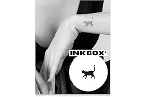 Inkbox Temporary Tattoos, Semi-Permanent Tattoo, One Premium Easy Long Lasting, Waterproof Temp Tattoo with For Now Ink - Lasts 1-2 Weeks, Cat Tattoo, Salem, 2 x 2 in