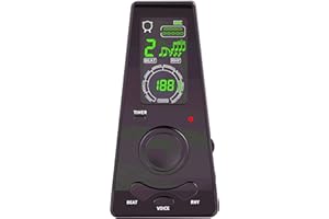 AUPHY Digital Métronome, Réglage Rapide et Précis du Rythme, Affichage LED Couleur, Voix Humaine Réelle, Fonction Minuterie, Convient au Piano Guitare Violon, etc.