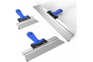 BACHSAM® Made in Germany hochwertiges Flächenspachtel Set 25cm,40cm, 60cm zum Spachteln, Verputzen und Tapeten Entfernen, Trockenbauer Werkzeug mit Softgriff und abgerundeten Ecken (Set 25,40,60cmm)