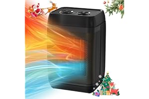 BUYOUNGER Calefactor Bajo Consumo, 1500w PTC Calentador Electrico, 2 Modos, 3S de Calentamiento rápido, Ahorro de Energía y Silencioso, 80 ° Oscilante Radiador