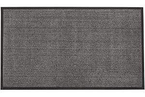 JVL Grey Black Heavy Duty Barrier Door Floor Mat 80 x 140 cm
