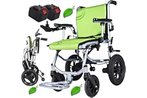 ANBTUKJ Elektrische Rollstühle, Rollstuhl Faltbar Leicht, Elektrischer Rollstuhl mit Abnehmbarer Batterie, Tragfähigkeit 150 kg, Alles Gelände, Dual Control