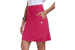 MoFiz Women's Pleated Tennis Skirt Golf Skort with Shorts Pockets High Waist Mini Athletic Skirts Workout Sport Work Casual Skorts