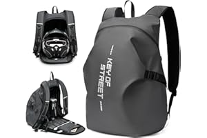 WEPLAN Mochilas de Motocicleta para Hombre Mochila para Casco Moto Integral Mochila Moto Impermeable Rigida Bolsa Mochila para Casco de Moto Bolsa Porta-Cascos Motorista Mochila Motocross,Gris L