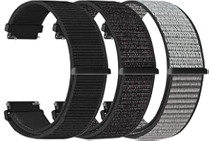 YONGBB 20mm Bracelet Montre en Nylon pour Garmin Forerunner 55/165/645/245 Music/Vivoactive 6/5/3/Venu 2 Plus/Amazfit Active 2/Active/GTS 4/Bip 3/Bip 3 Pro