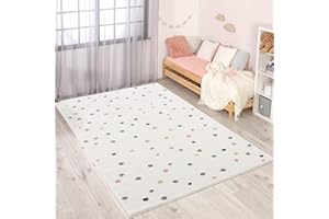 carpet city Alfombra Infantil Moderna, Multicolor, 140 x 200 cm, Color Crema