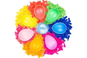 Belmalia 500x Ballon d'eau, Bombes à eau avec Support de Remplissage pour Robinet, coloré, facile à remplir