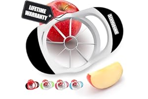 SCHVUBENR 3.5 Inch Apple Slicer - Professional Apple Cutter - Stainless Steel Apple Corer - Super Sharp Apple Slicer and Corer - Apple Tool with 8 Sharp Blades(Black)