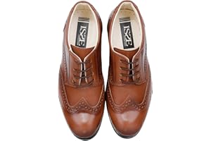 SIRRI Chaussures habillées Brogue en Simili Cuir Verni pour garçons à Lacets Chaussures de Mariage Formelles Pageboy
