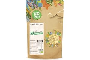 Wholefood Earth Organic Dried Pearl Barley 3kg Vegan | GMO Free | High Fibre | Source of Protein | Certified Organic