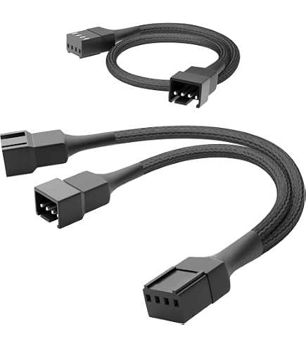 KabelDirekt – Câble Répartiteur De Ventilateur PC 20-20-20cm, 3 Broches (femelle) Vers 3 Broches (mâle) + 2x 2 Broches (mâle)