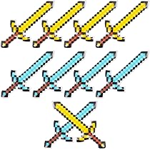 JWTRSVTY 10 PCS Spade Gonfiabili Pixel, 63 cm Spada Pixel Gonfiabile, Spada Pirata Gonfiabile Bambini, Giocattolo Gonfiabili Spade, per Halloween, Cosplay Feste, Pirata Tema Feste, Carnevale Feste