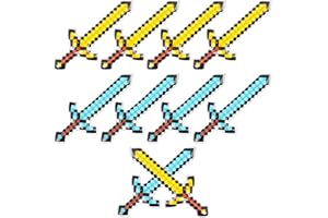 JWTRSVTY 10 PCS Gonflables Épées Set, 63 cm Épée Gonflable Pixel, Épée De Pirate Gonflable Enfant, Pixel Épées Gonflable Enfant, pour Cosplay, Piscine, Pirate Thème Fête, Costumées Accessoires