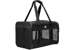 X-ZONE PET Airline Approved Soft-Sided Pet Travel Carrier for Dogs and Cats (Medium, Black)