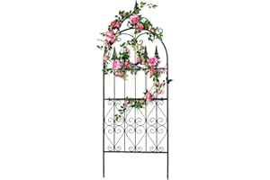 SCENDOR GARDEN 1 Treillis de Jardin 152 cm X 55 cm pour Plantes Grimpantes en Fil de Fer Métallique Support pour Plantes Grimpantes d'Extérieur