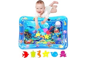 SUNSHINEMALL Grand tapis d'eau Bébé Sans Bpa Tapis de jeu d'eau Bébé Tapis de jeu d'eau Jouets sensoriels Tapis d'éveil Bébé 3 6 9 mois Tummy Time Toys Water Mat