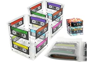 Hyakoz 8 Stücke 80er 90er Transparent Kassetten Eimer Herzstück, 80er Jahre Party Dekorationen 90er Themen Partys für 80er 90er Jahre Deko, Hip Hop Party Deko